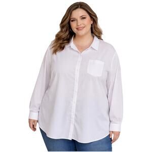Ryan Wylde white blouse long sleeve plus size 4X